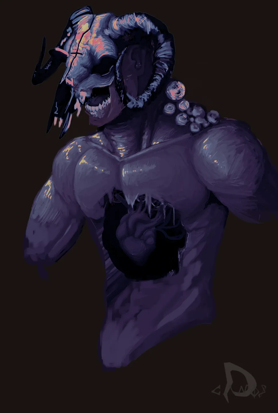 Open Heart Monster — croquis de créature dark fantasy par Deanos